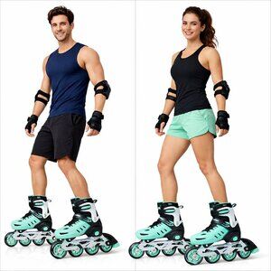 Adjustable Inline Skates Adult XL Teal Men 6.5–8/Women 7.5–9 Roller Blades NIB